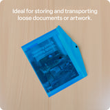 Document Wallet A4 Button Close Blue Pack of 12