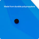 Document Wallet A4 Button Close Blue