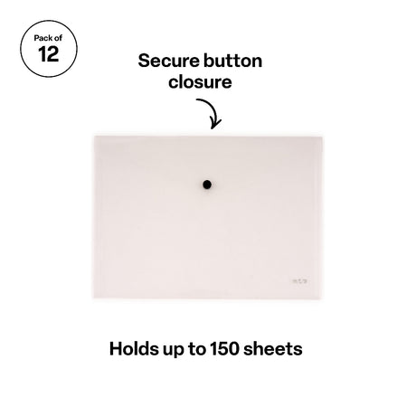 Document Wallet A4 Button Close Clear Pk12