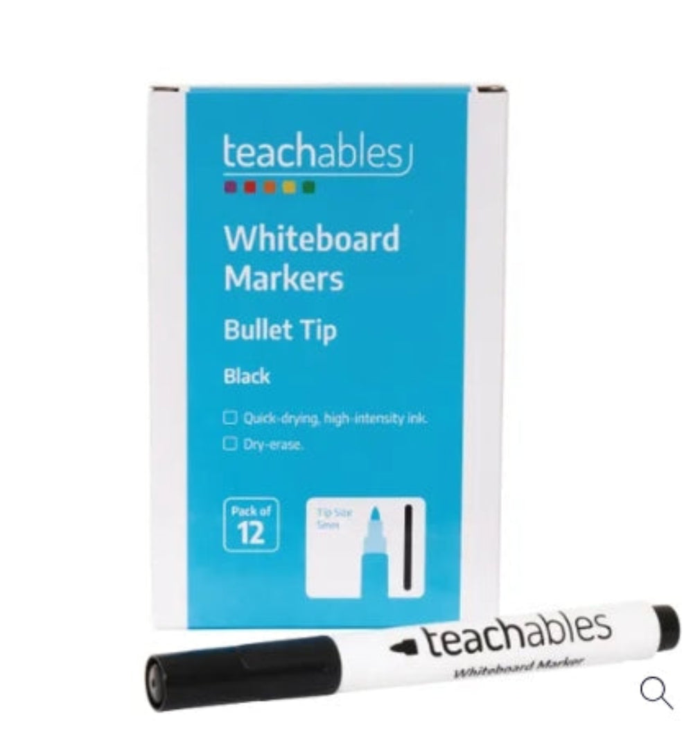 Teachables Whiteboard Markers Black - Pack of 144