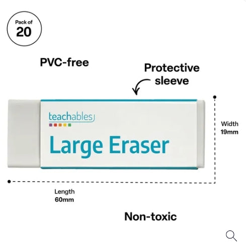 Teachables Large Eraser 60x19x11mm - Pack of 20