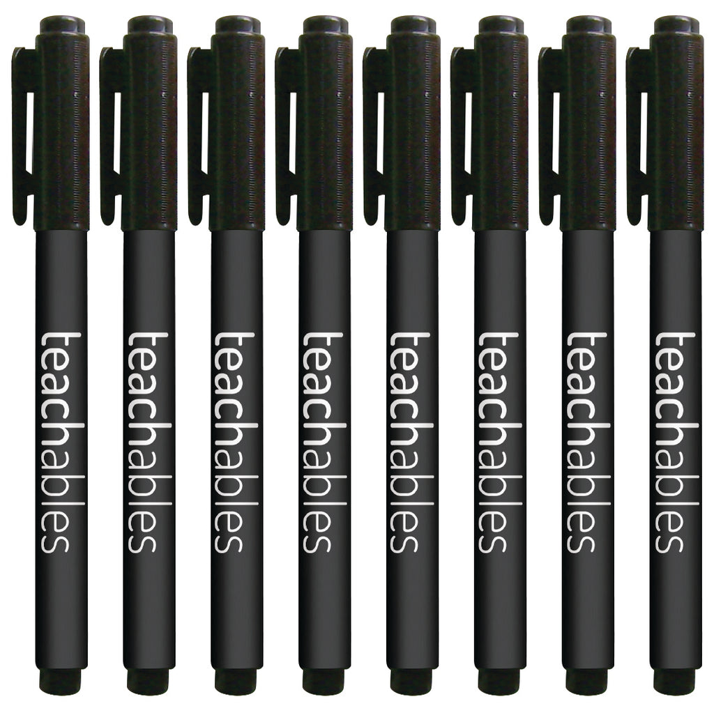 Teachables Thinline Permanent Markers Black Pack of 12
