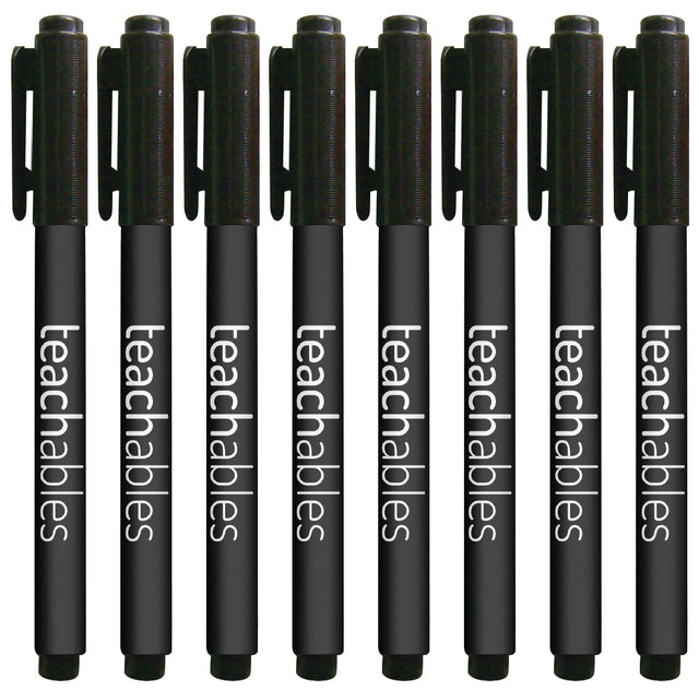 Teachables Thinline Permanent Markers Black Pack of 12