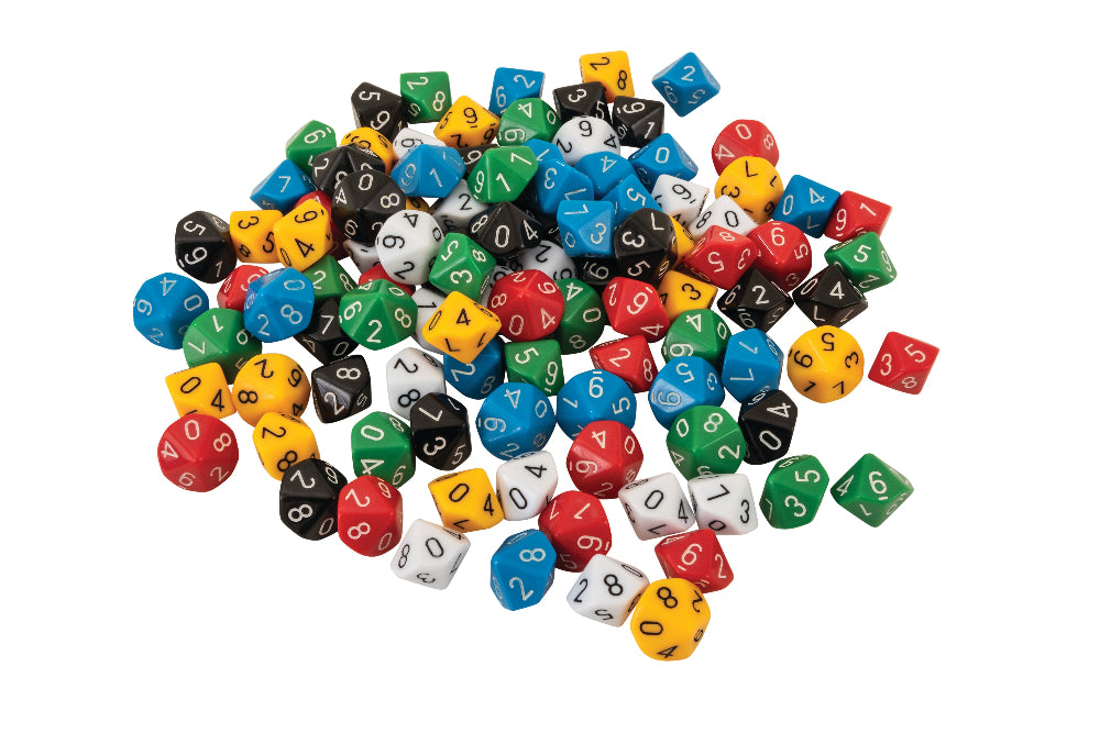 Dice: 10 Face 0-9 Jar - 100pc