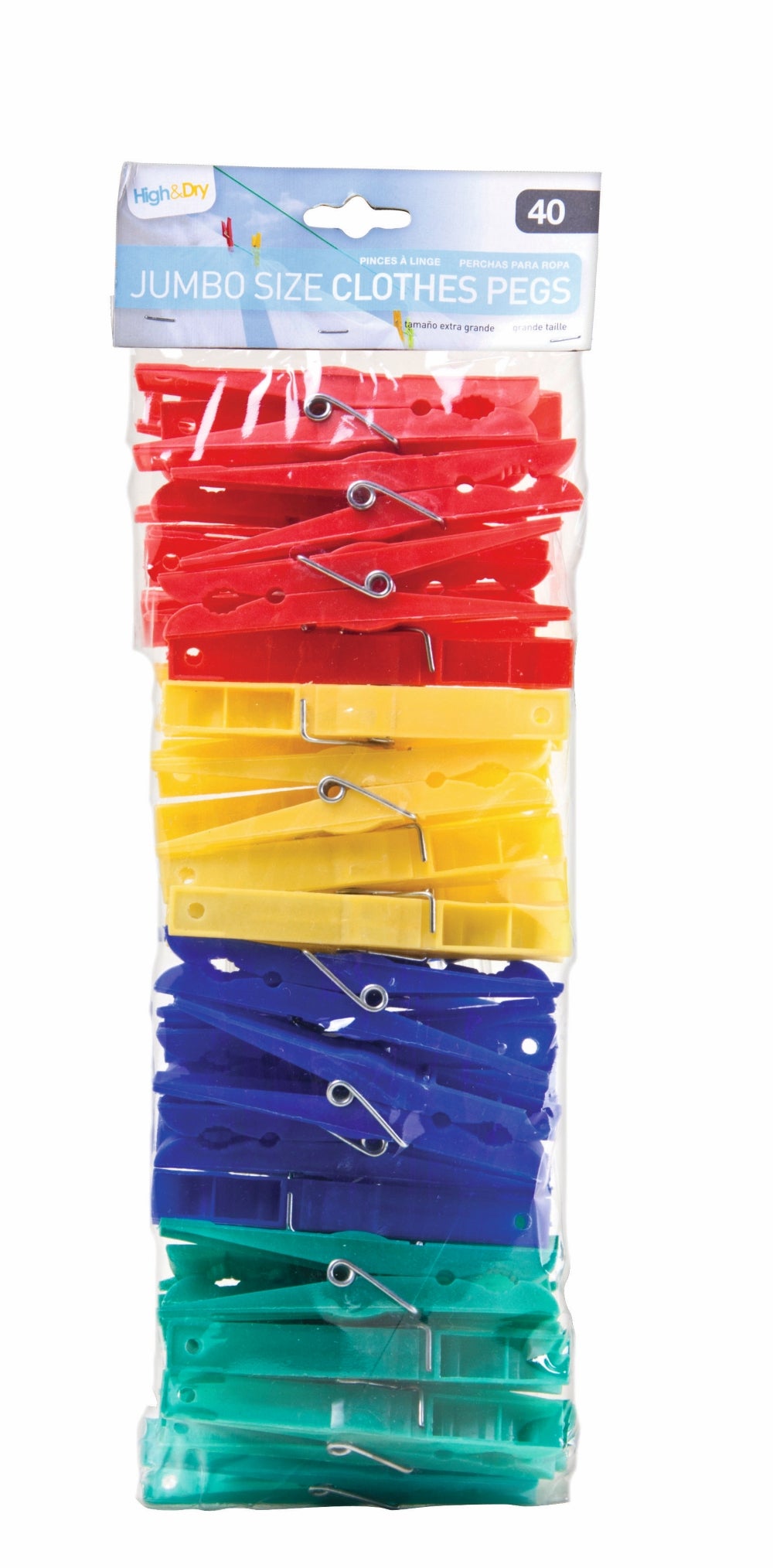 Jumbo Plastic Pegs Pack of 40
