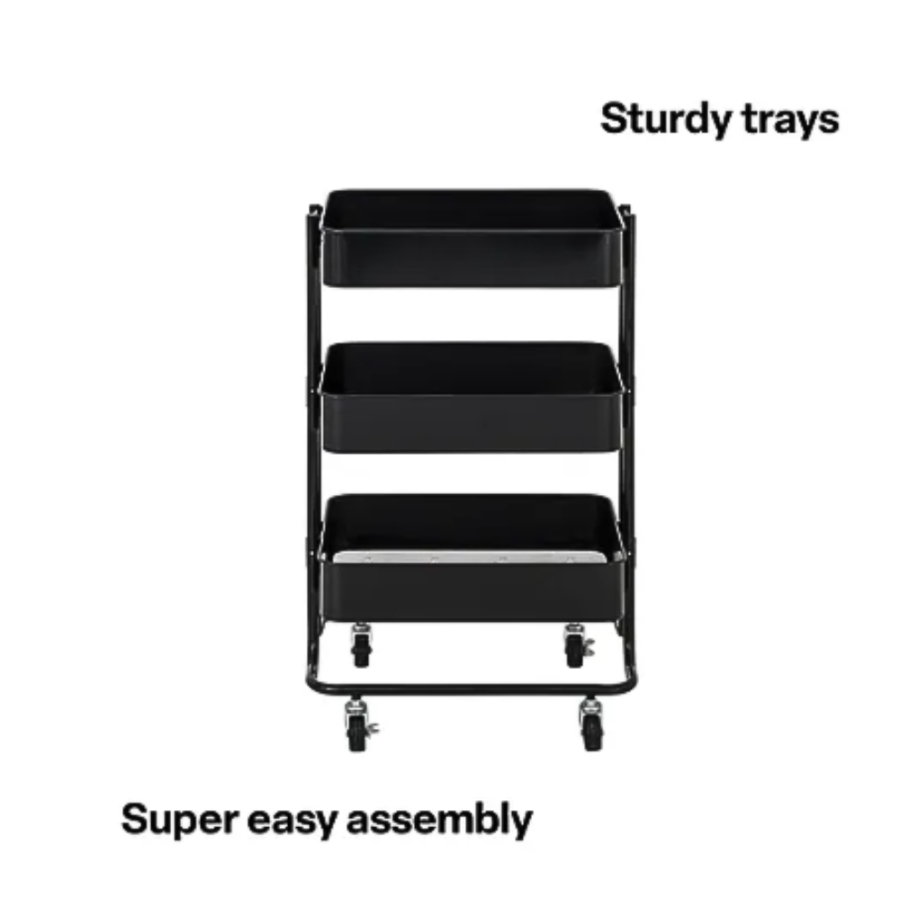 Teachables 3 Tier Storage Trolley Black