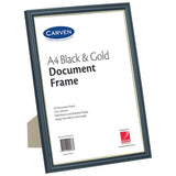 Carven Document A4 Frame Black & Gold