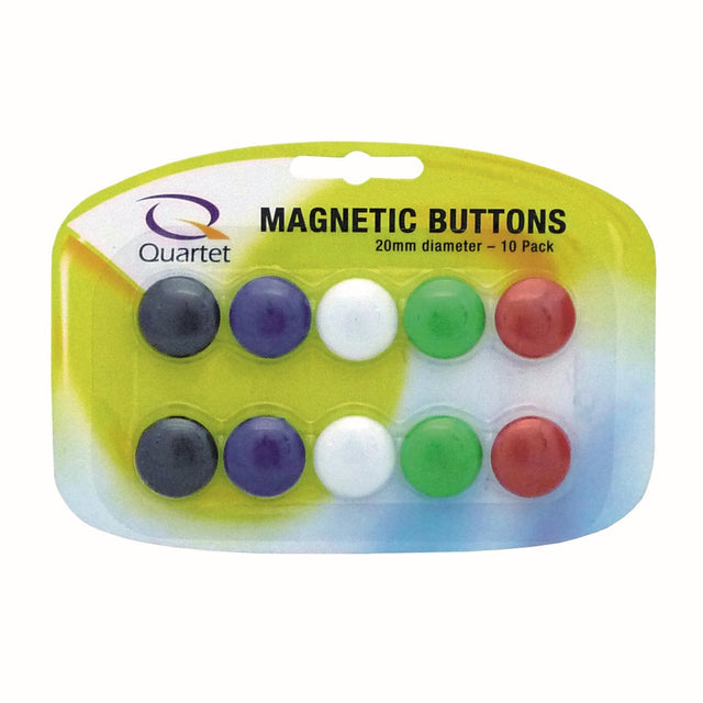 Quartet Magnetic Buttons 20mm Assorted Colours - Pack of 10