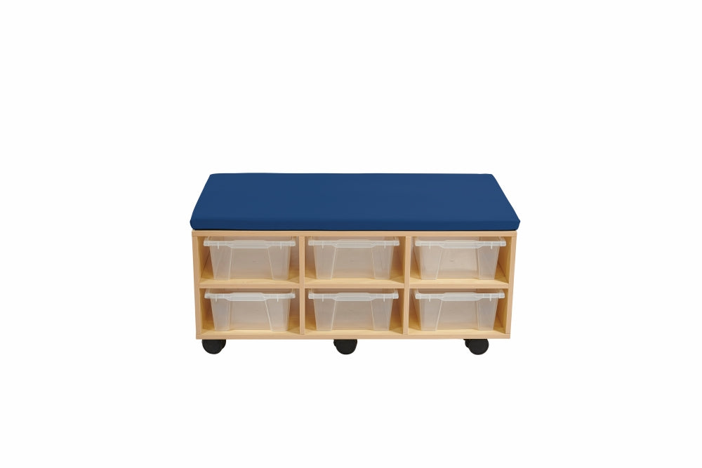 Aalto - Storage Ottoman & Trays - Steel Blue