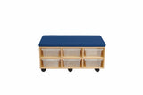 Aalto - Storage Ottoman & Trays - Steel Blue