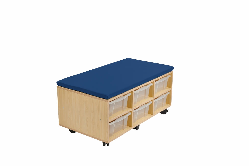 Aalto - Storage Ottoman & Trays - Steel Blue