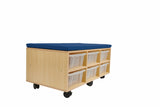 Aalto - Storage Ottoman & Trays - Steel Blue