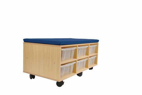 Aalto - Storage Ottoman & Trays - Steel Blue