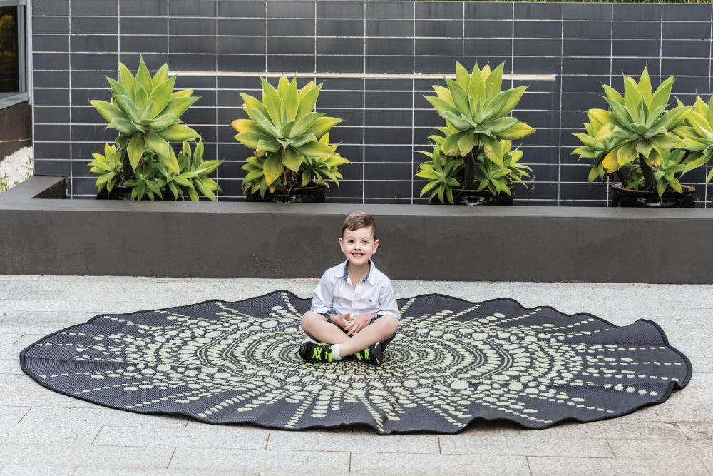 Moon Aboriginal Art Recycled Outdoor Mat - 300cm