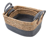 Woven Basket with Handles - Set of 3