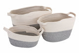 Woven Cotton Baskets - Set of 3