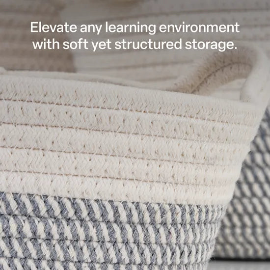 Woven Cotton Baskets - Set of 3