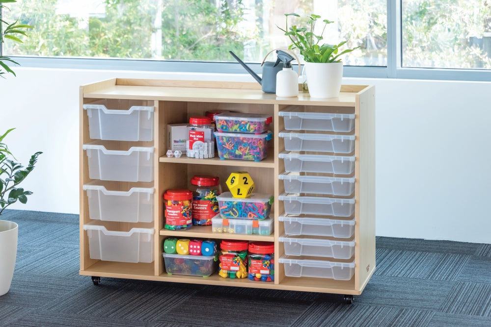 Natural Spaces Storage Unit with Whiteboard Panel & Trays
