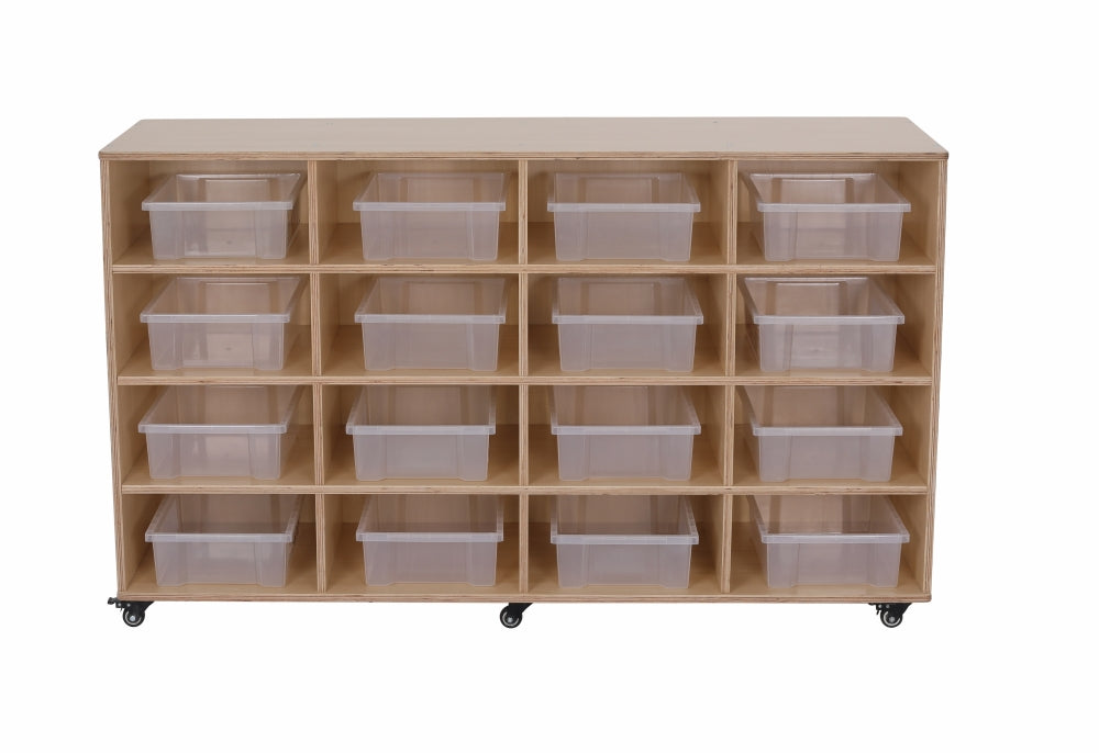 Ergerite Mobile Tote Tray Trolley - 16 Compartment with Trays