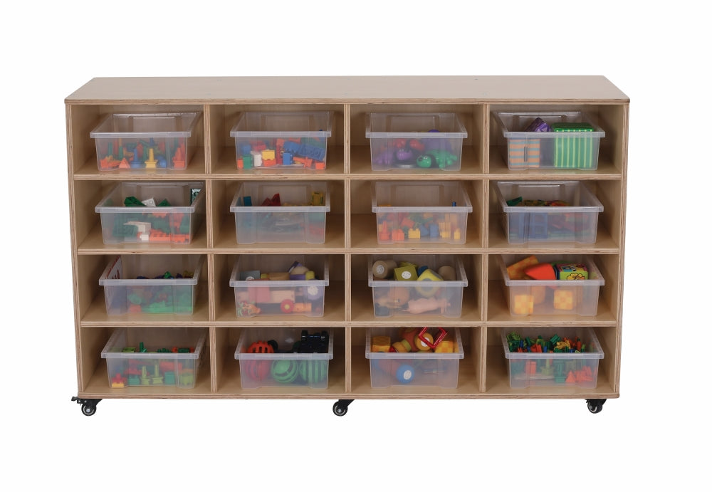 Ergerite Mobile Tote Tray Trolley - 16 Compartment with Trays