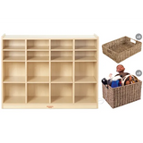 Natural Spaces 16 Space Storage Unit with 16 Woven Baskets
