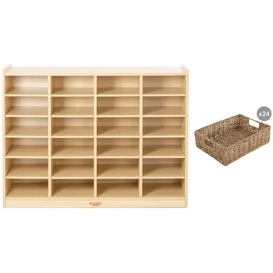 Natural Spaces 24 Space Storage Unit with Woven Baskets