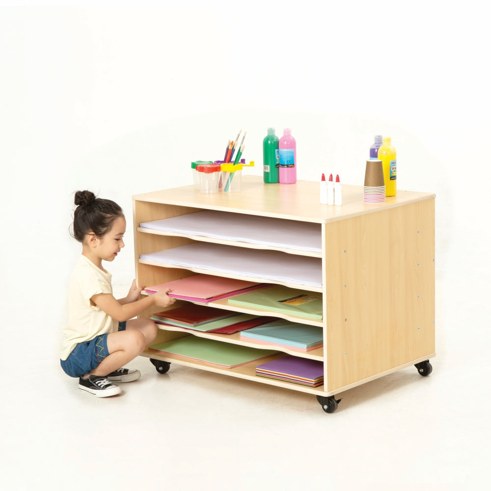 Natural Spaces Wooden Paper Storage Trolley
