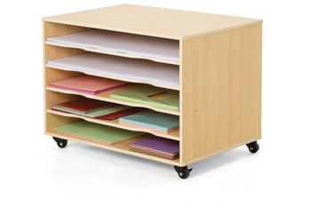 Natural Spaces Wooden Paper Storage Trolley