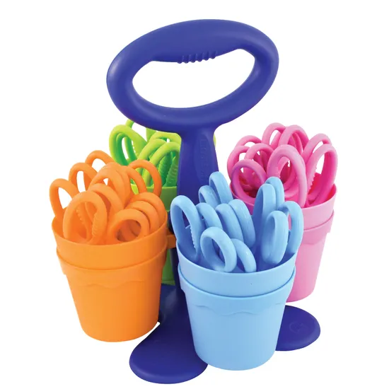 School Scissors Caddy with 24 Scissors