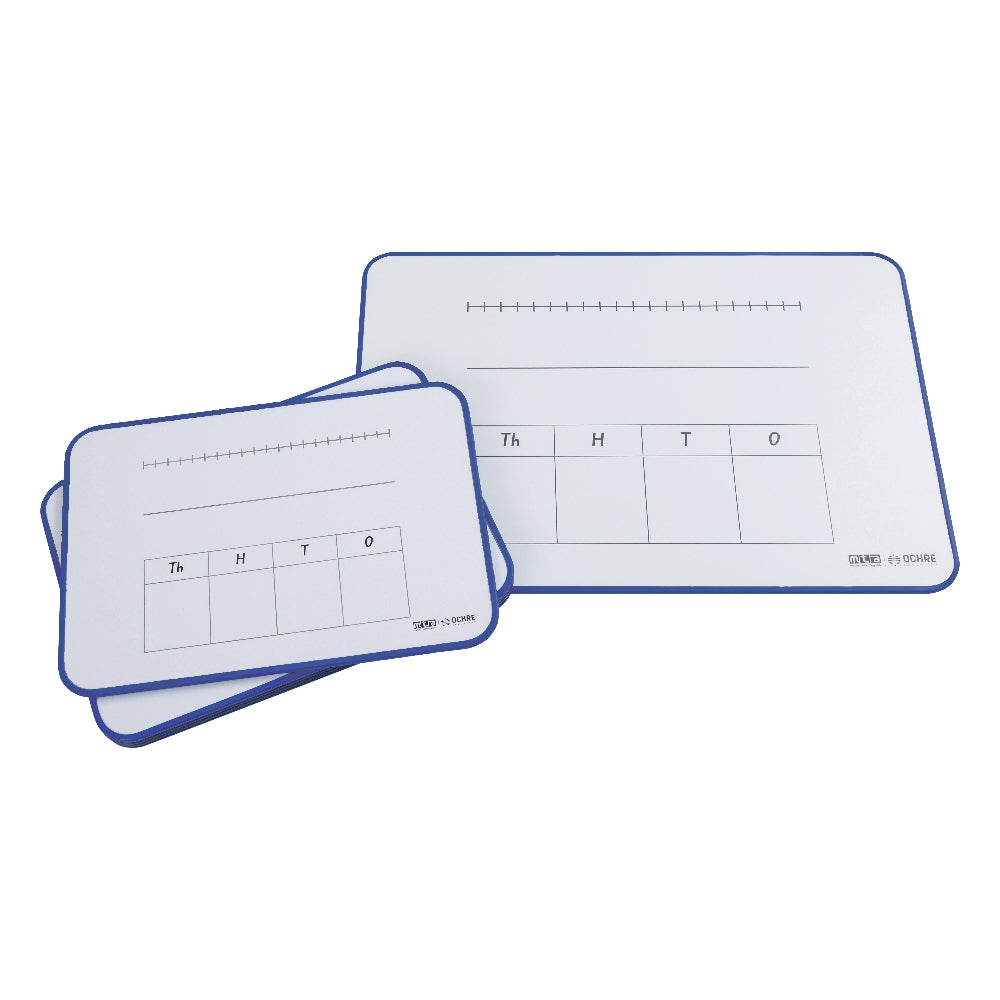 Ochre Magnetic Student Mini Whiteboard – Year 2 – Pack of 5