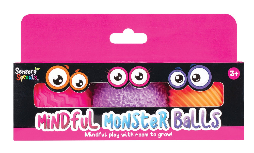 Sensory Sprouts Mindful Monster Balls - pink purple orange