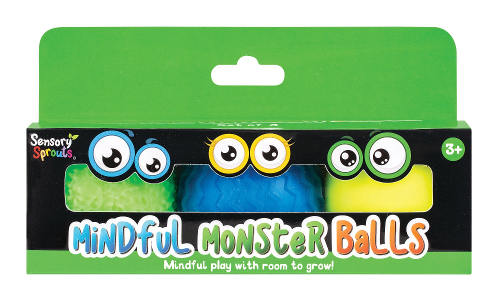 Sensory Sprouts Mindful Monster Balls - Green Blue Yellow