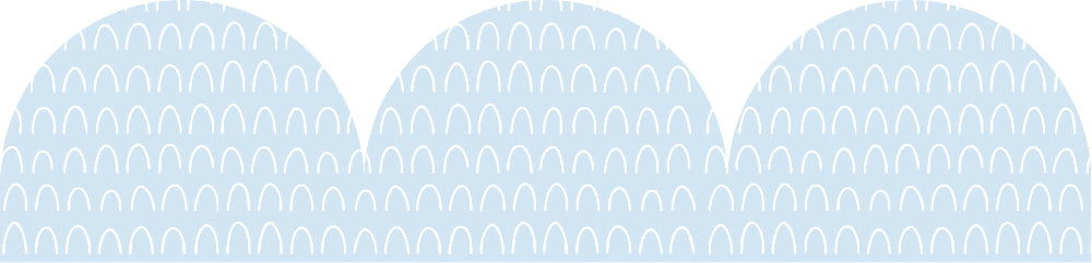 Blue Patterned Rolled Scalloped Border