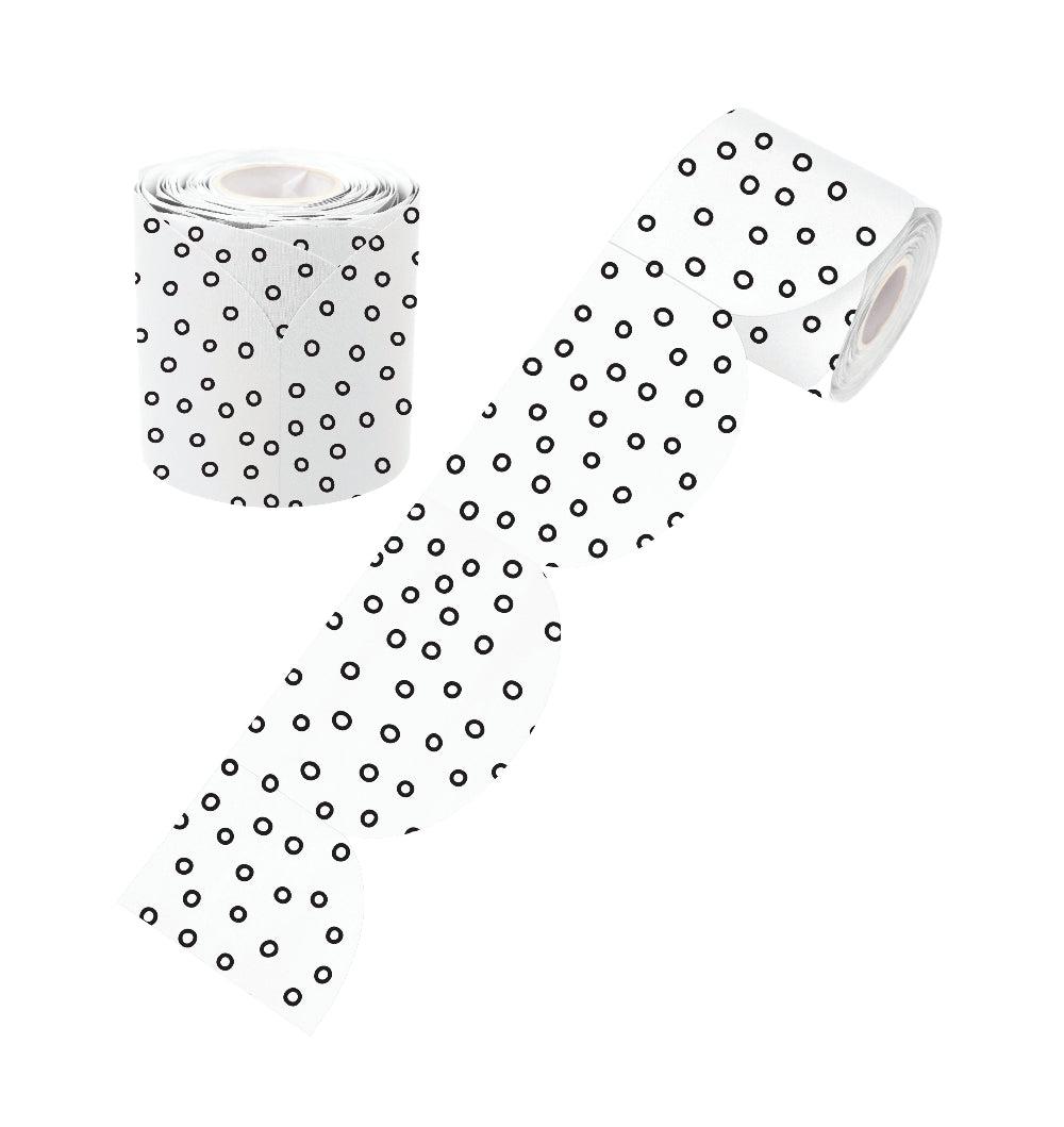 Black and White Dots Rolled Scalloped Border