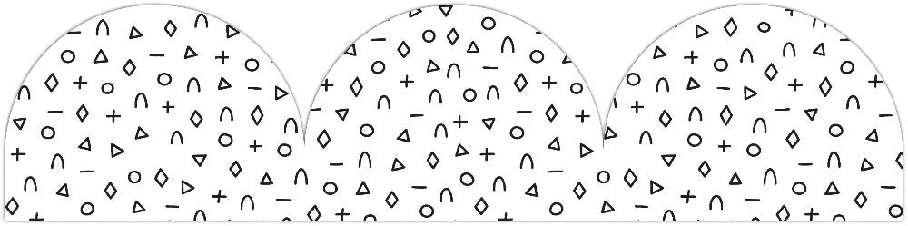 Black and White Patterned Rolled Scalloped Border