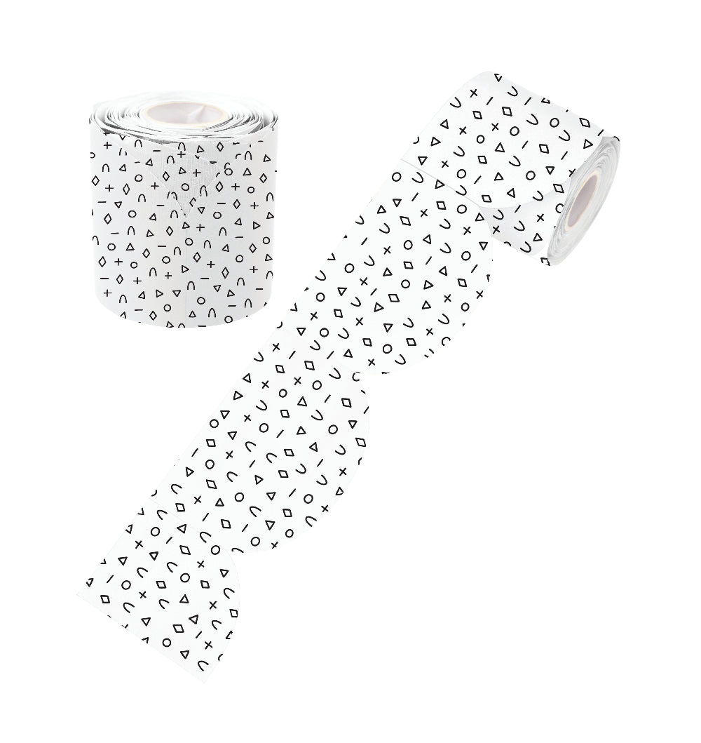 Black and White Patterned Rolled Scalloped Border