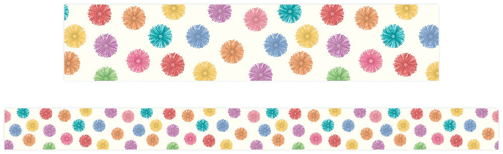 Colour Burst Pom Poms Border – Pack of 12