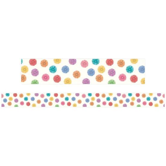Colour Burst Pom Poms Border – Pack of 12
