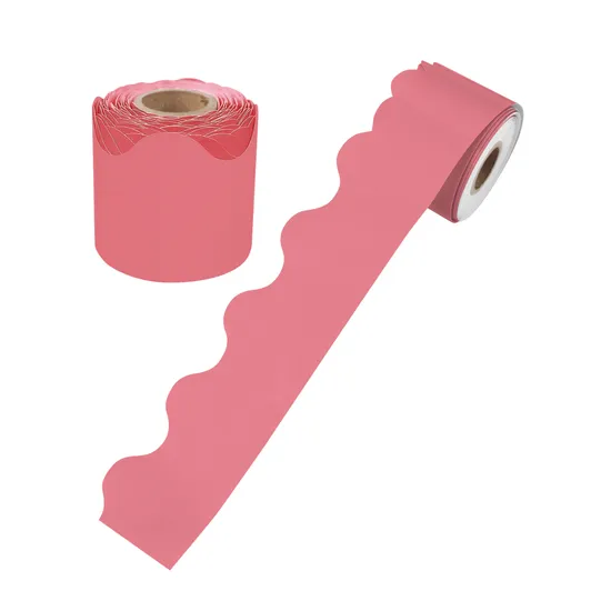 Growing Minds Crimson Rolled Scalloped Border