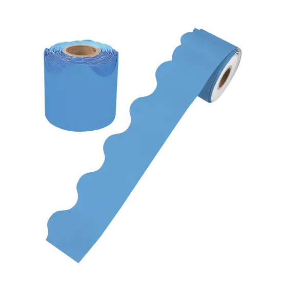 Growing Minds Ocean Blue Rolled Scalloped Border