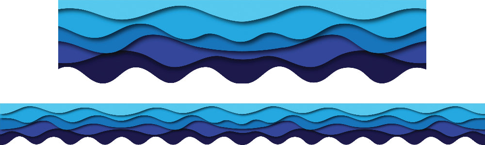 Ocean Waves Scalloped Border – Pack of 12