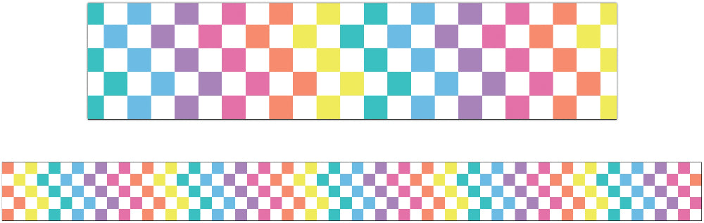 Pastel Checkered Border – Pack of 12