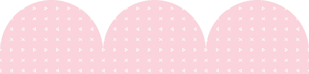 Pink Patterned Rolled Scalloped Border