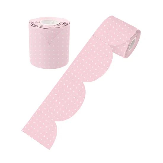 Pink Patterned Rolled Scalloped Border