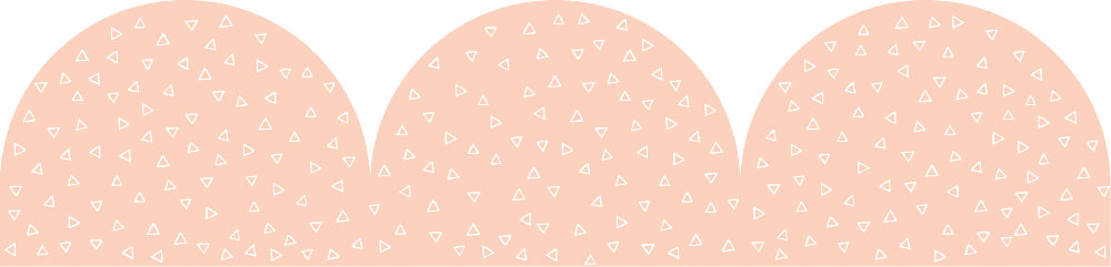 Peach Patterned Rolled Scalloped Border