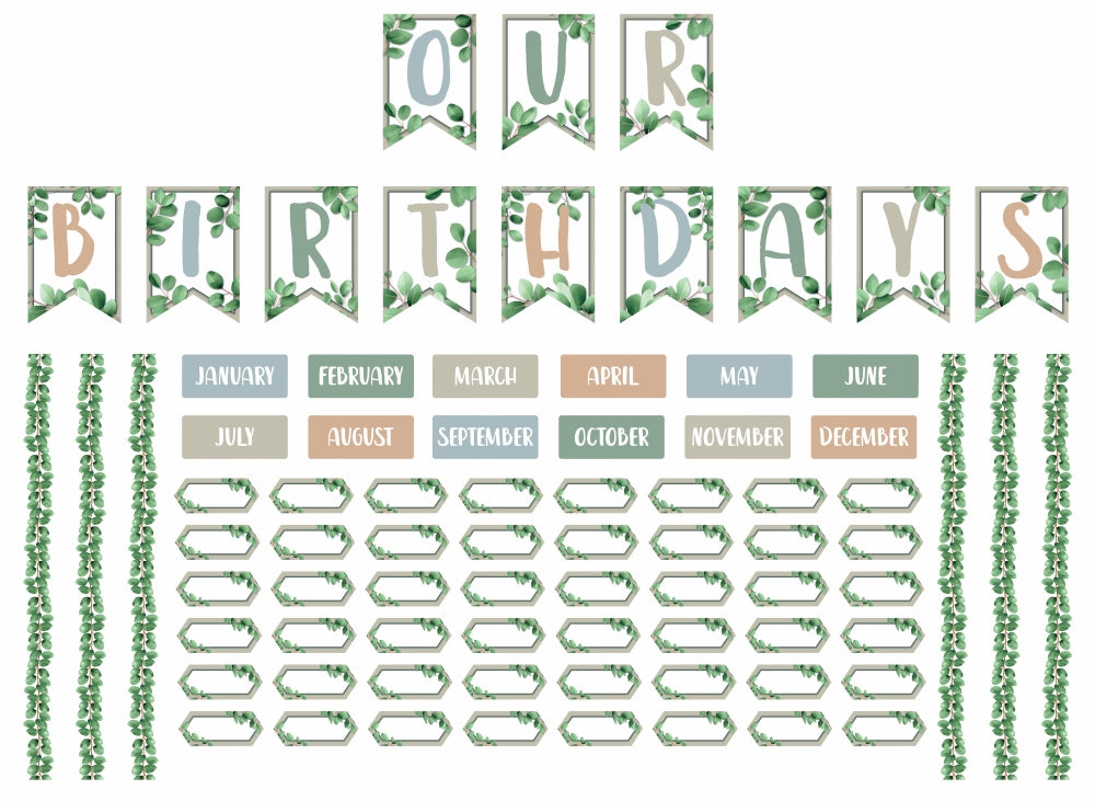 Eucalyptus Essentials Birthday Bulletin Board Set