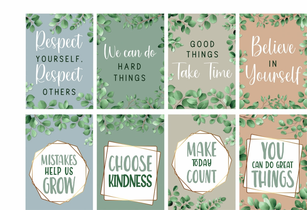 Eucalyptus Essentials Motivational Poster - Set of 8