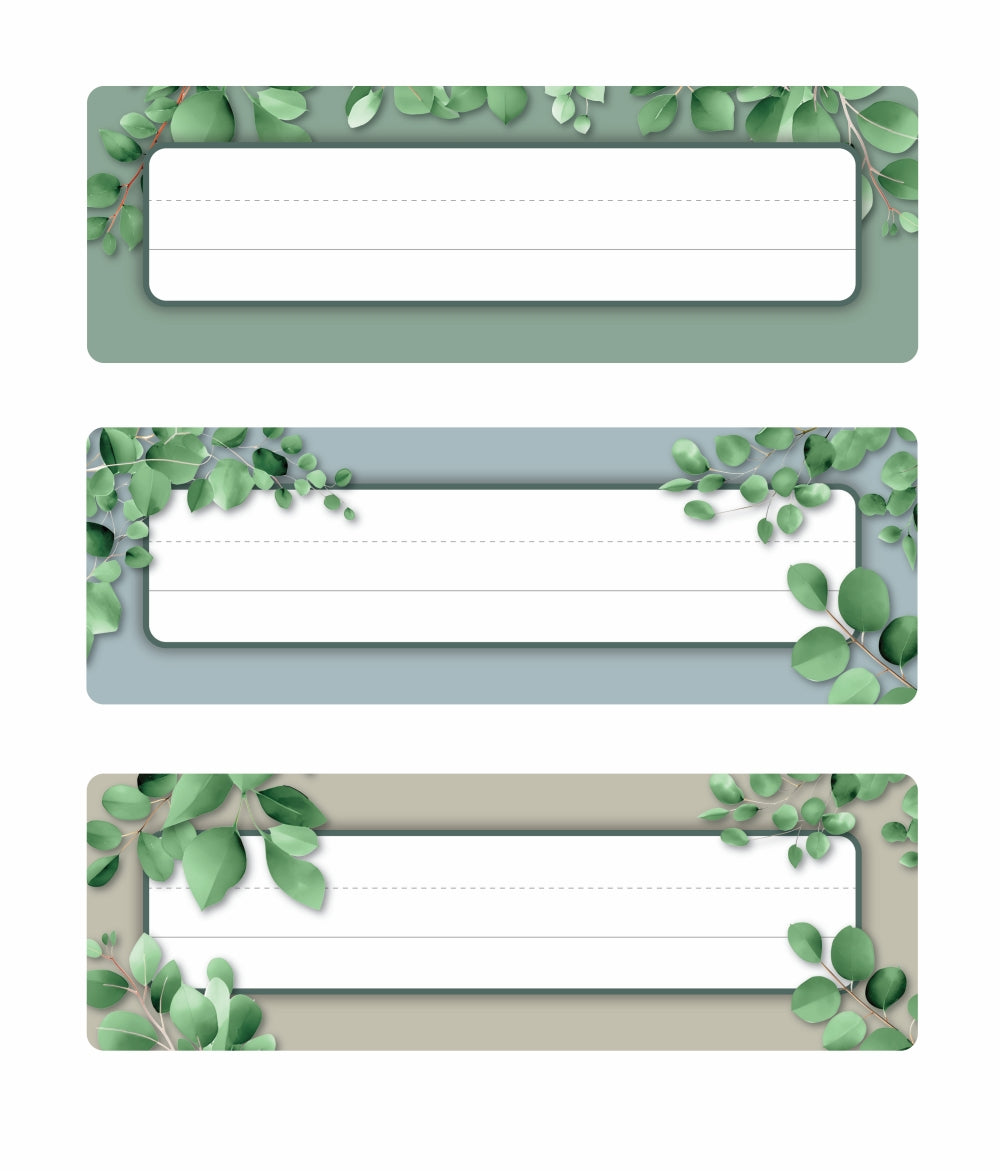 Eucalyptus Essentials Adhesive Name Plates - Pack of 30