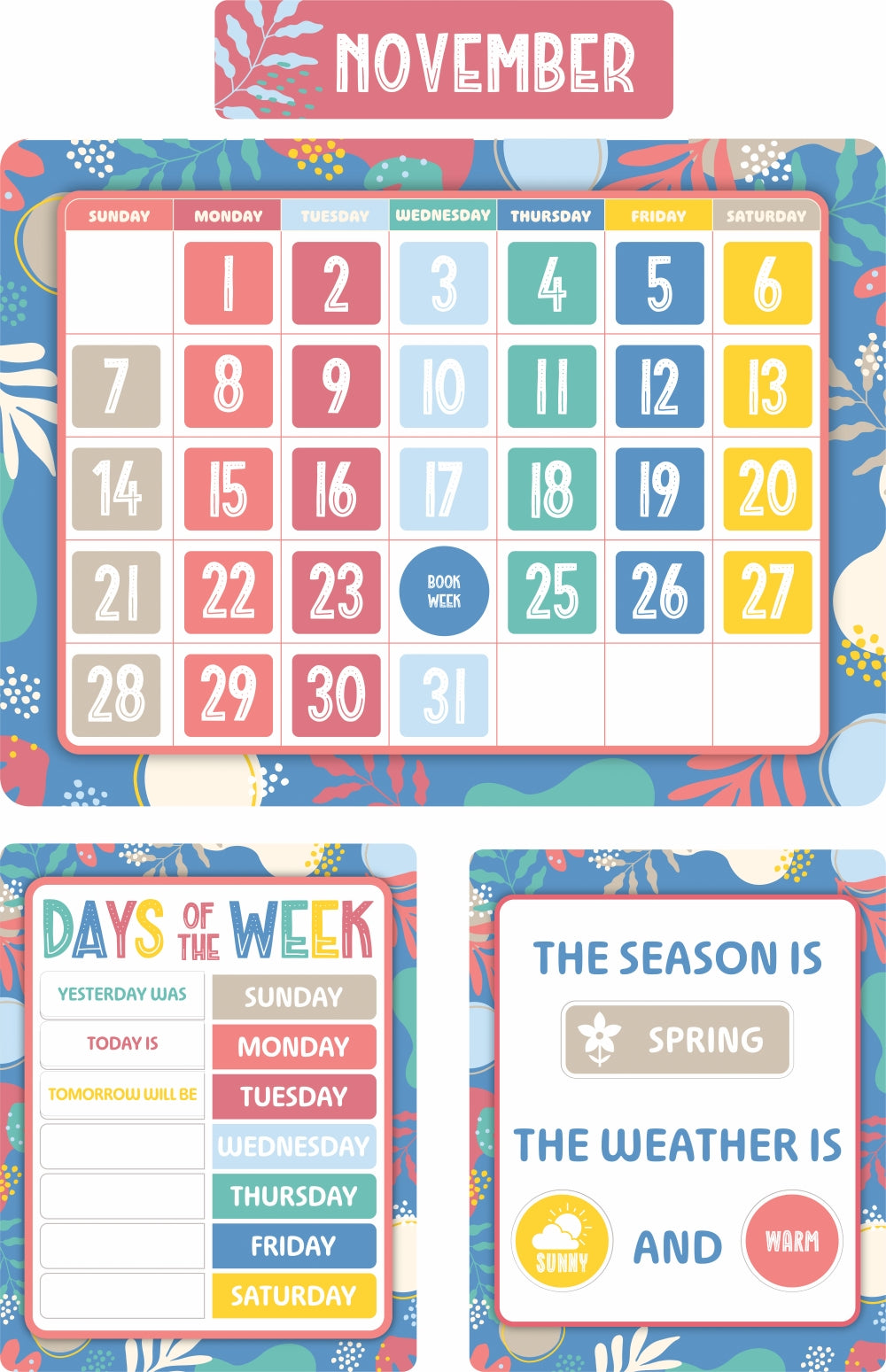 Growing Minds Calendar Bulletin Board Set