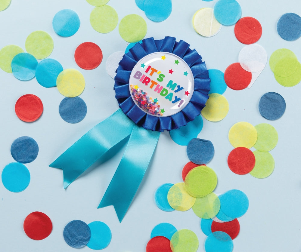 Giggle & Grow Blue Birthday Badge
